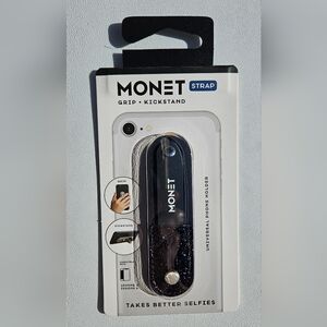 Glitter Black Monet Smartphone Strap Grip Kickstand, New in Factory Sealed Pack